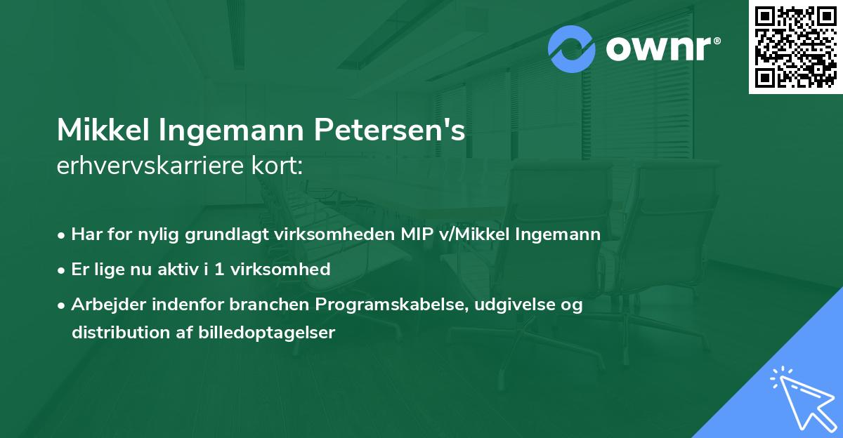 Mikkel Ingemann Petersen's erhvervskarriere kort