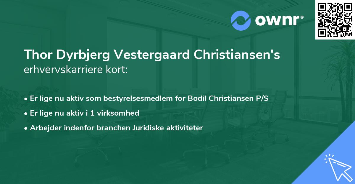 Thor Dyrbjerg Vestergaard Christiansen's erhvervskarriere kort