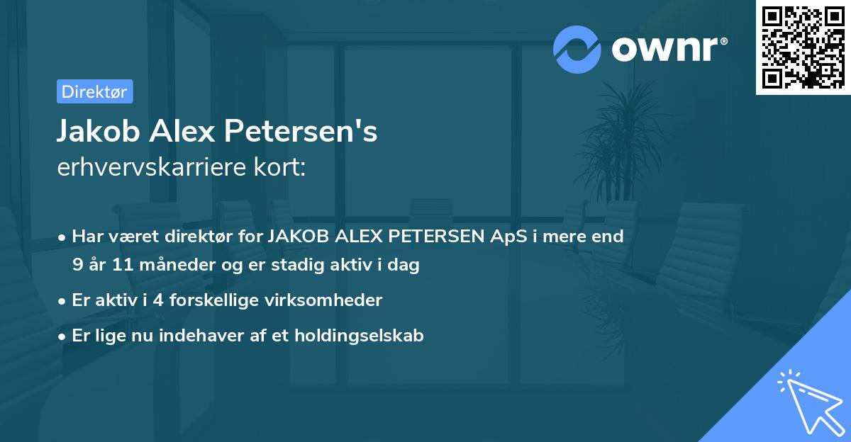 Jakob Alex Petersen's erhvervskarriere kort