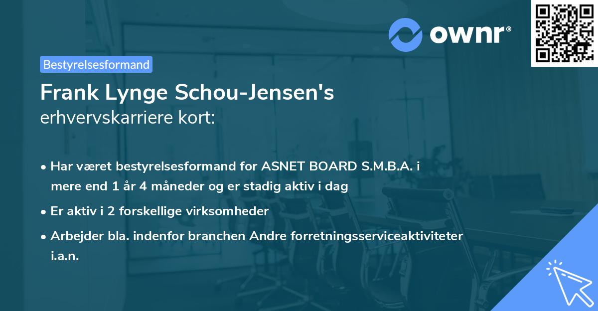 Frank Lynge Schou-Jensen's erhvervskarriere kort