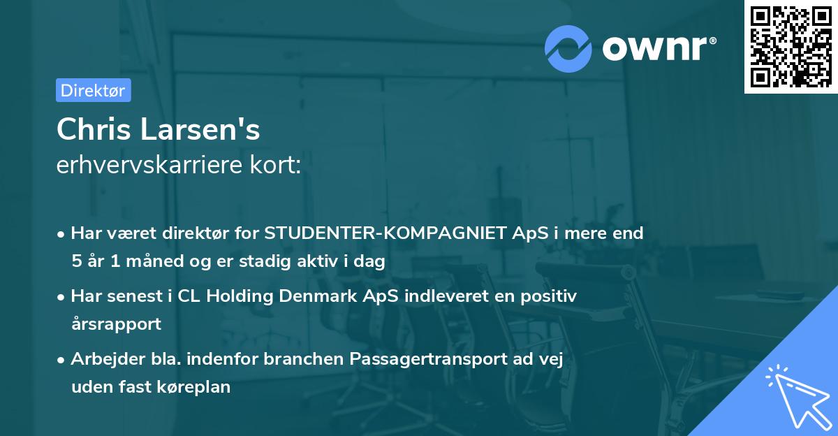 Chris Larsen's erhvervskarriere kort