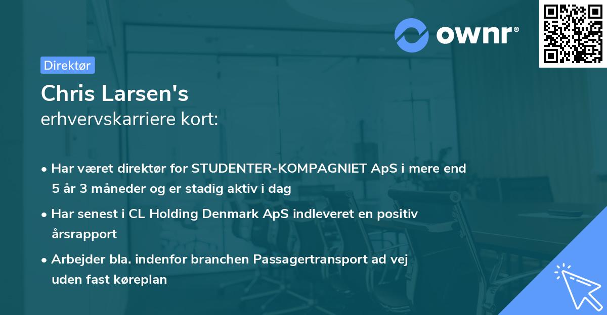 Chris Larsen's erhvervskarriere kort