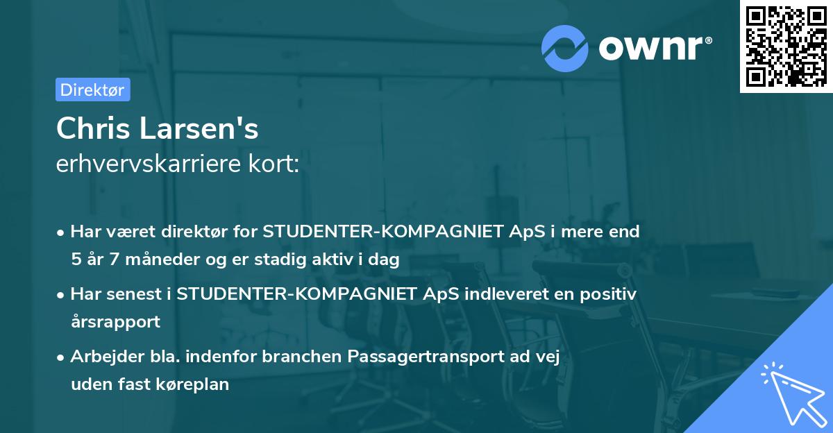 Chris Larsen's erhvervskarriere kort