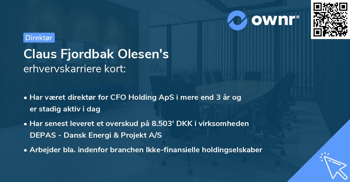 Claus Fjordbak Olesen's erhvervskarriere kort