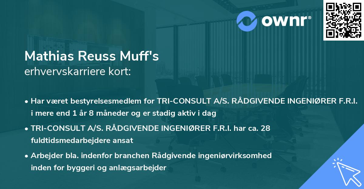 Mathias Reuss Muff's erhvervskarriere kort