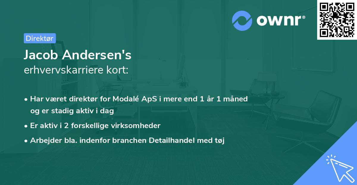 Jacob Andersen's erhvervskarriere kort