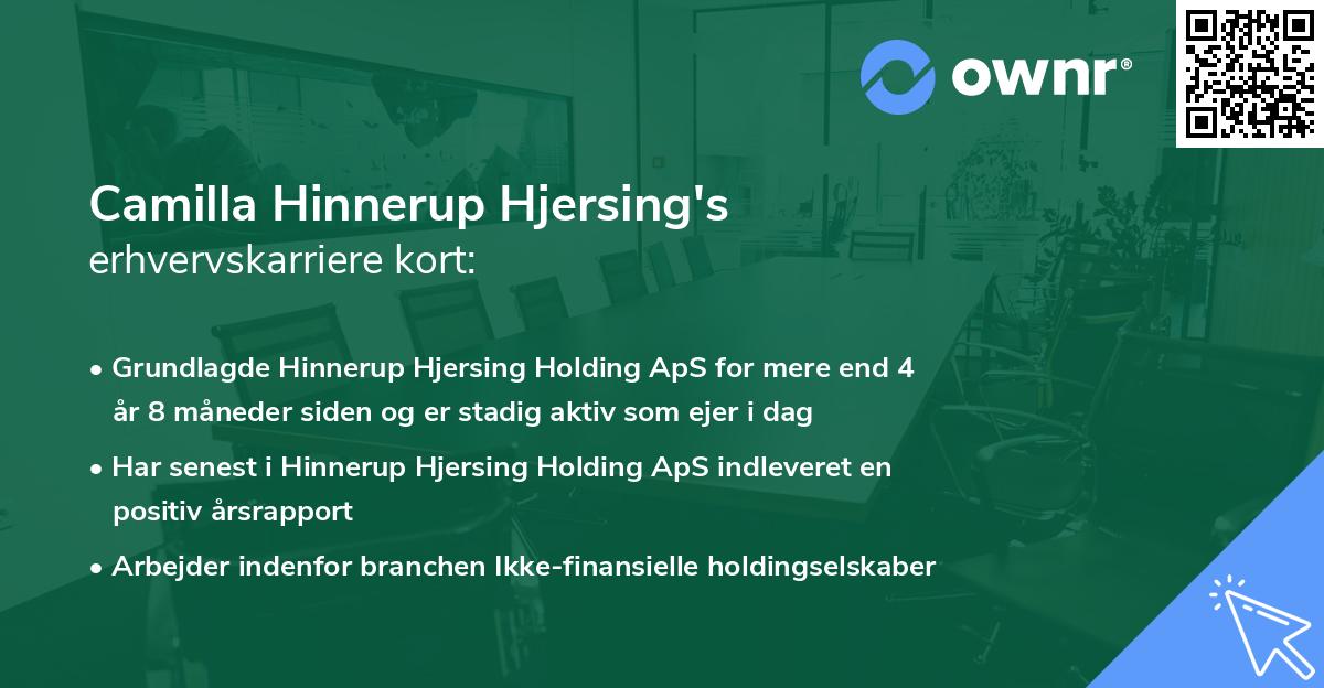 Camilla Hinnerup Hjersing's erhvervskarriere kort
