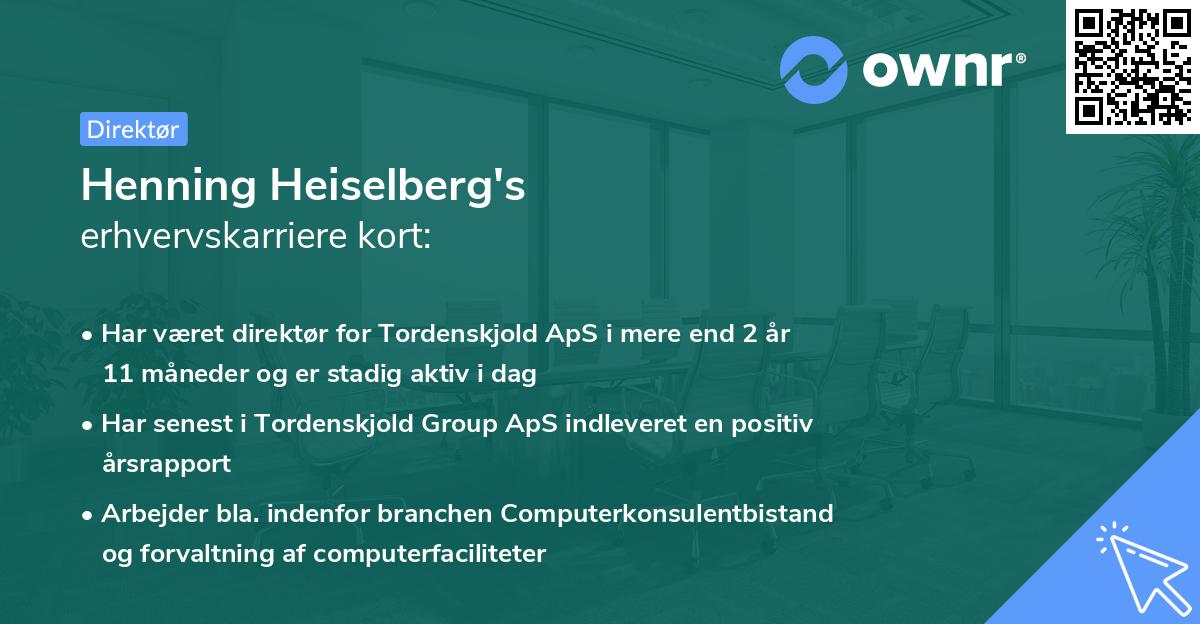 Henning Heiselberg's erhvervskarriere kort