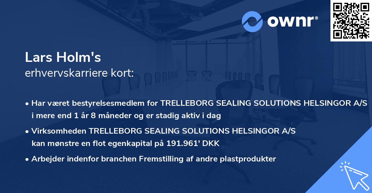 Lars Holm's erhvervskarriere kort