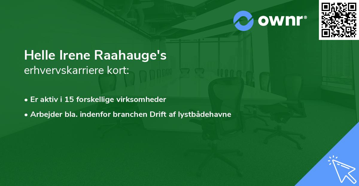 Helle Irene Raahauge's erhvervskarriere kort
