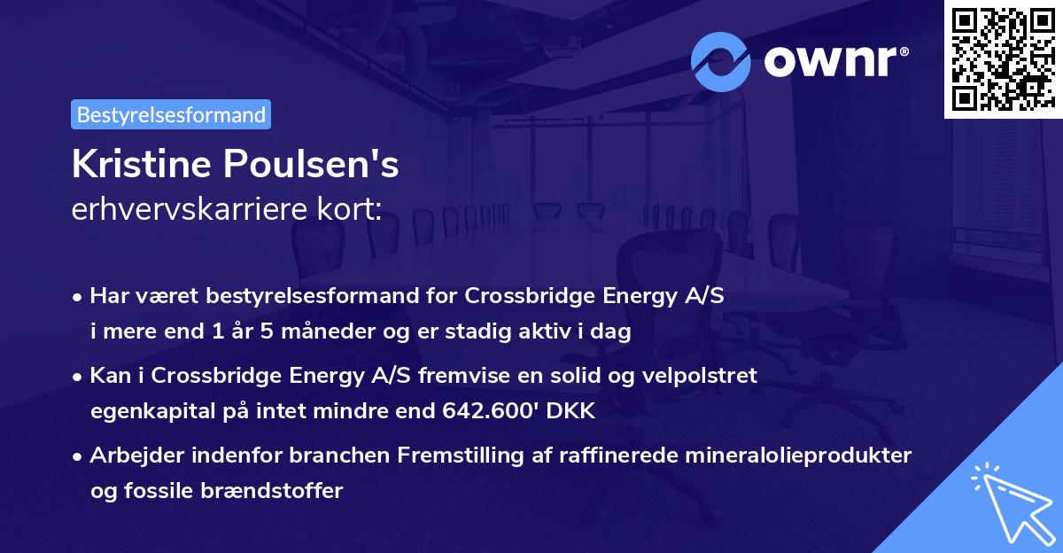 Kristine Poulsen's erhvervskarriere kort