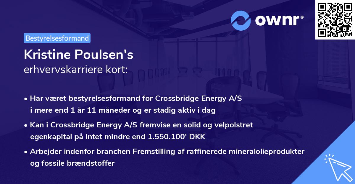 Kristine Poulsen's erhvervskarriere kort
