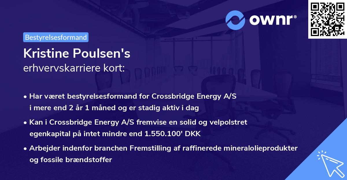 Kristine Poulsen's erhvervskarriere kort