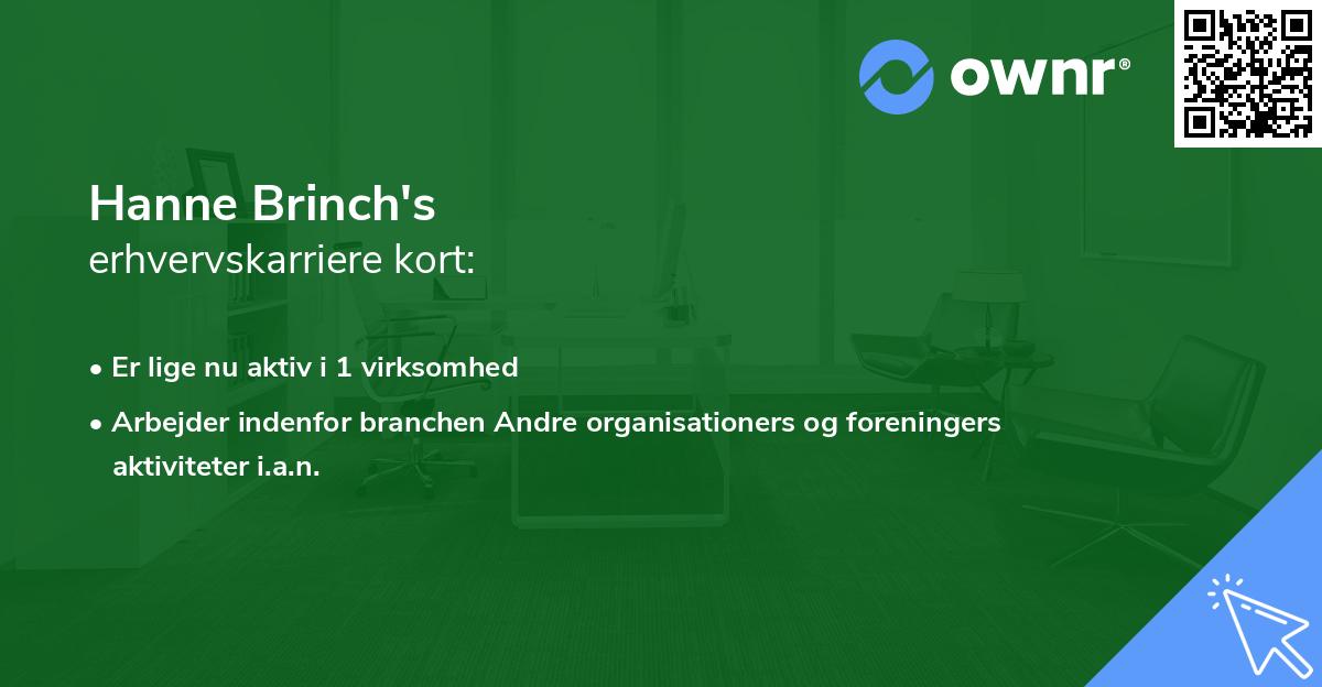 Hanne Brinch's erhvervskarriere kort