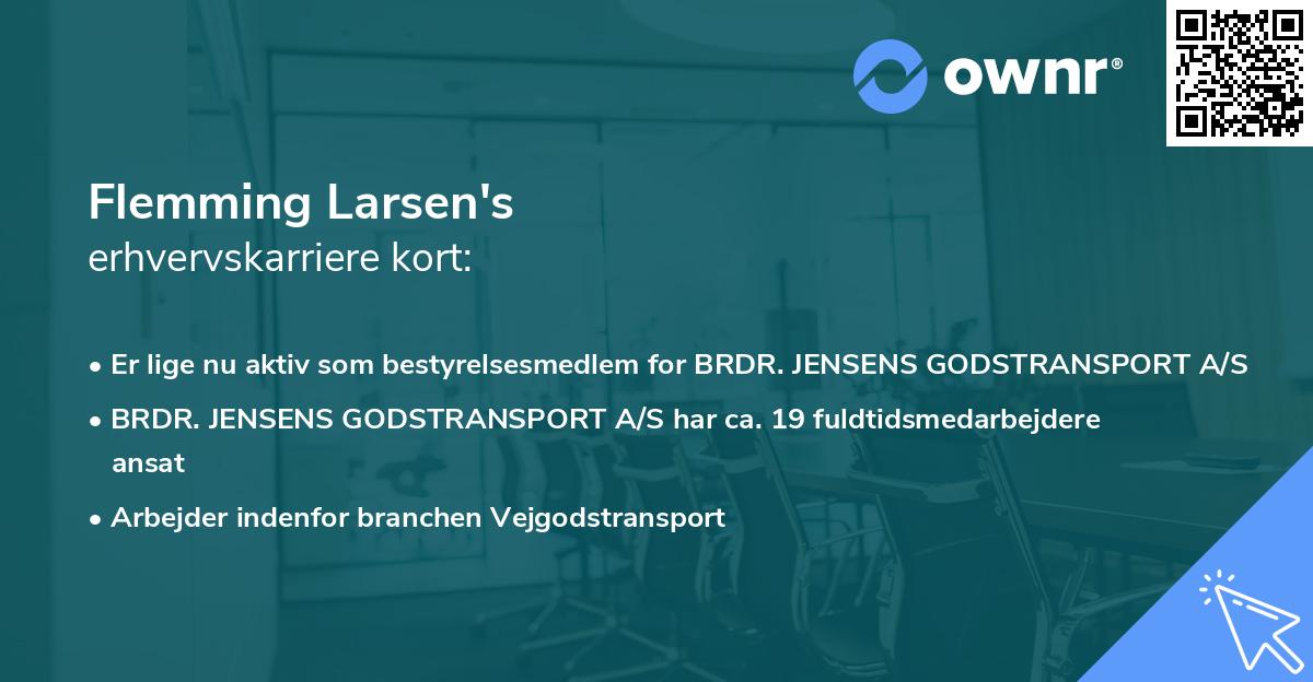 Flemming Larsen's erhvervskarriere kort