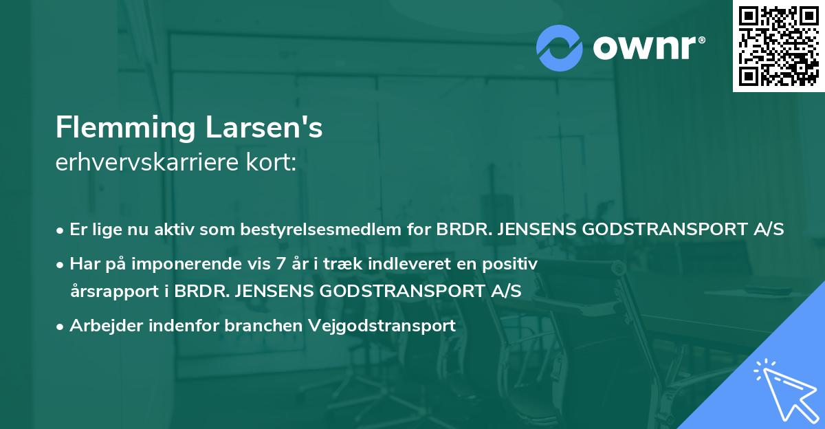 Flemming Larsen's erhvervskarriere kort
