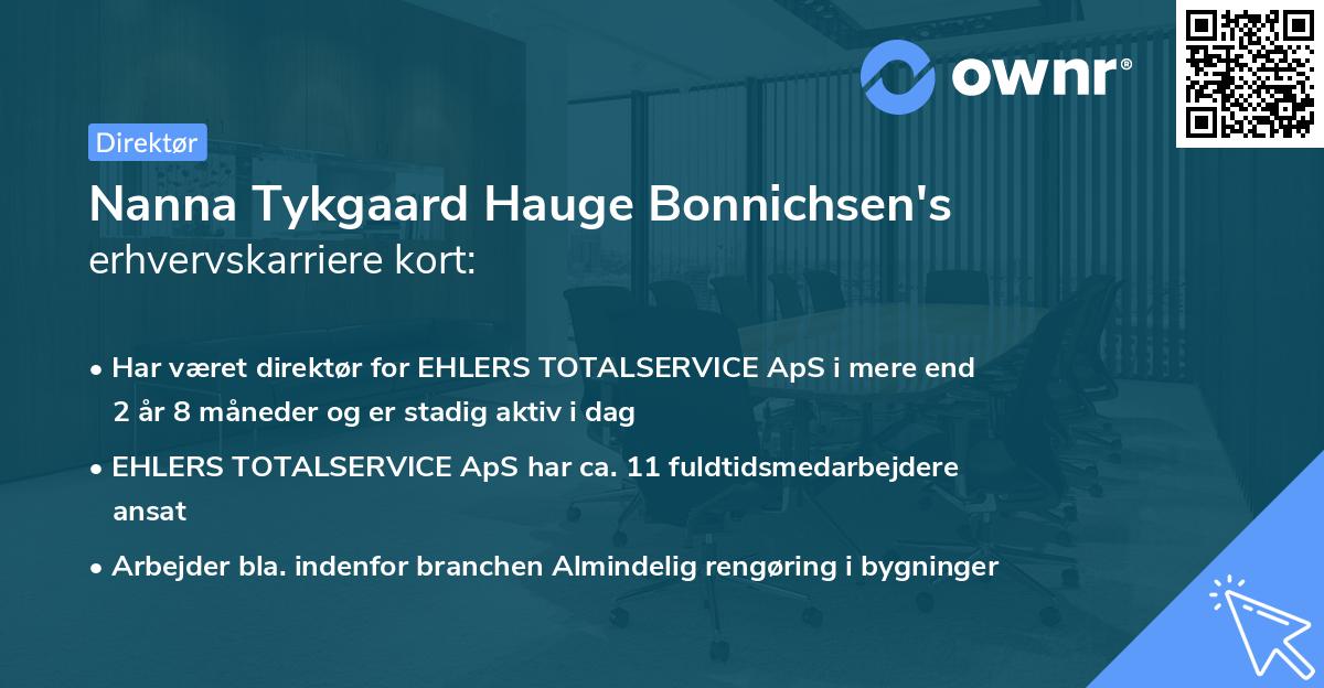 Nanna Tykgaard Hauge Bonnichsen's erhvervskarriere kort