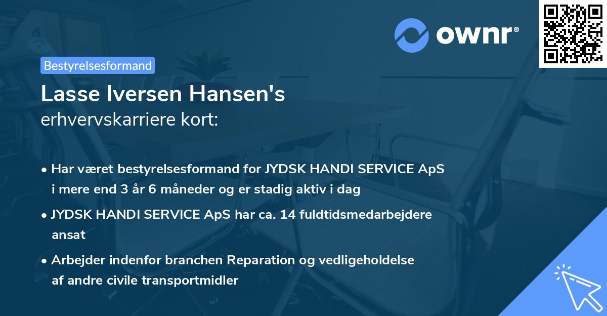 Lasse Iversen Hansen's erhvervskarriere kort