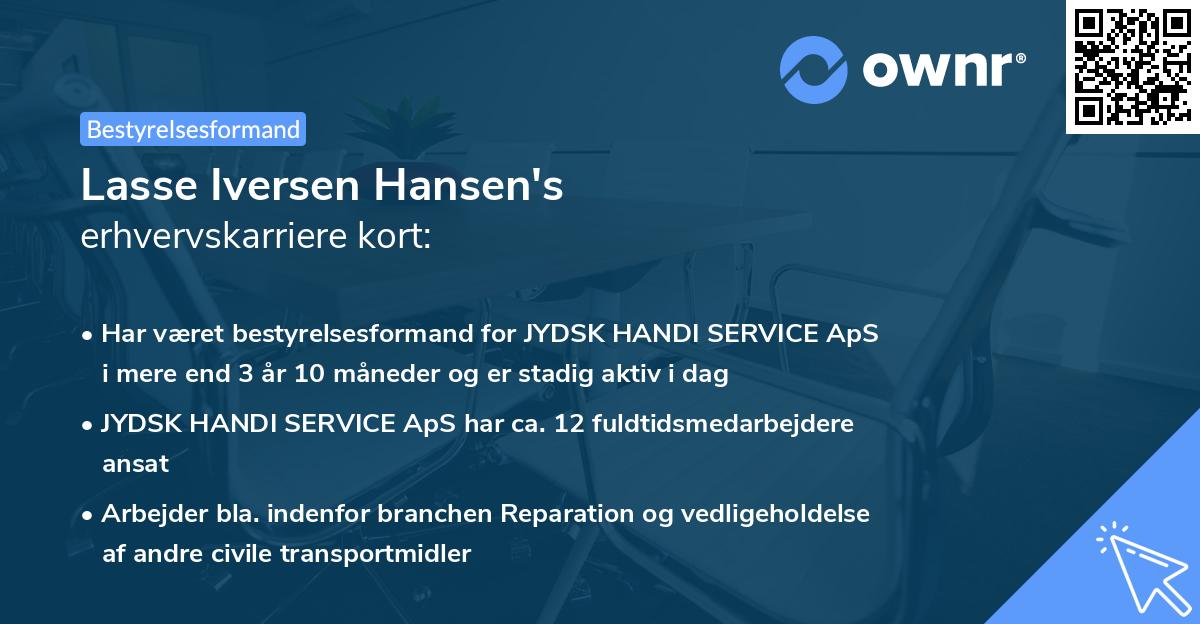 Lasse Iversen Hansen's erhvervskarriere kort