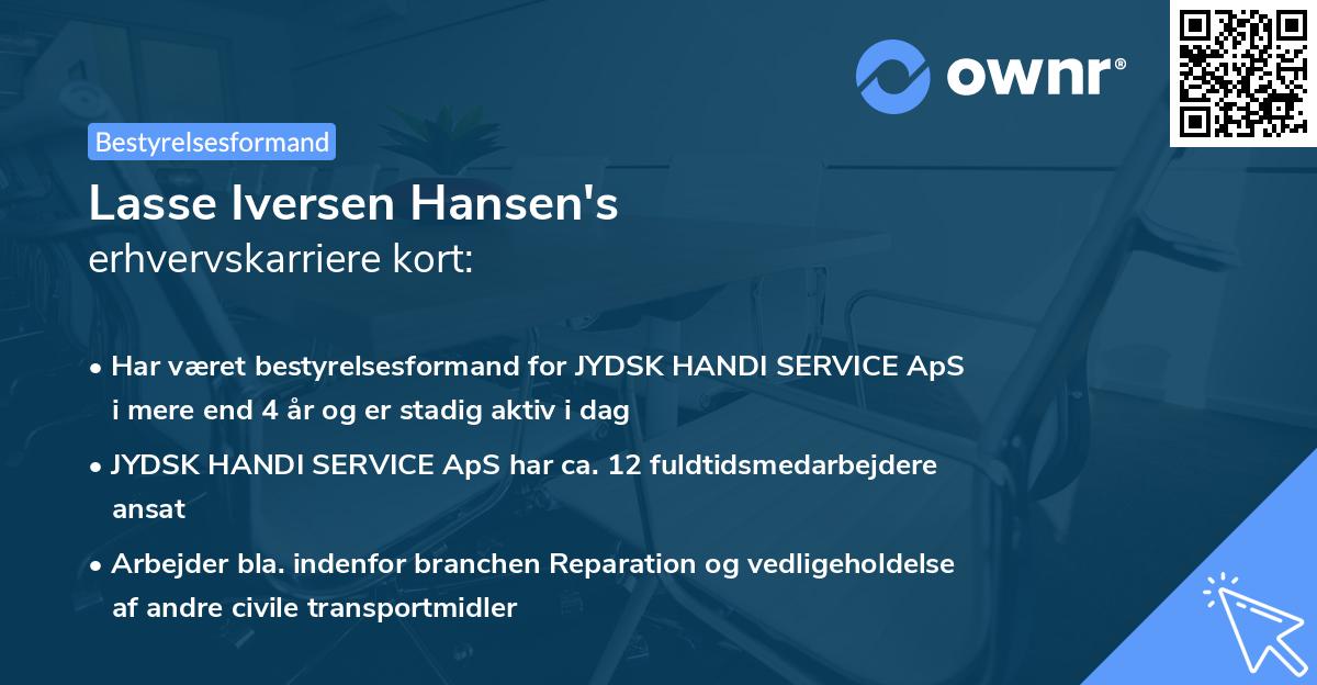 Lasse Iversen Hansen's erhvervskarriere kort