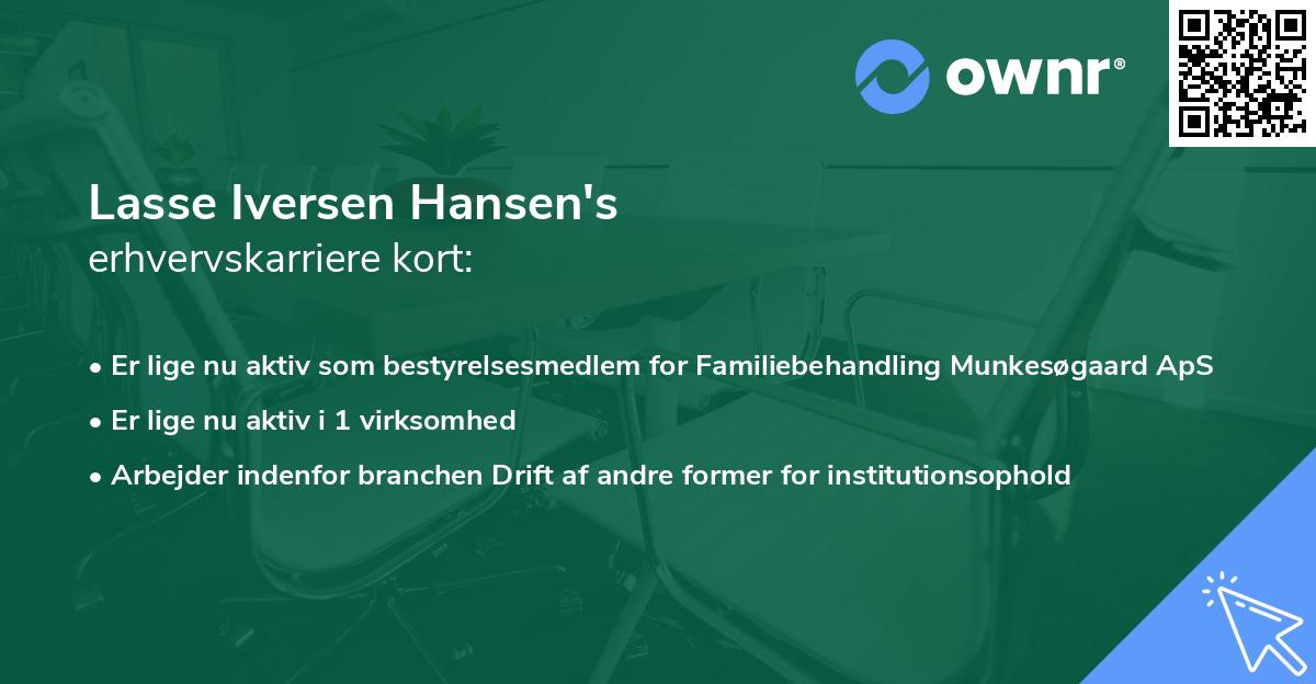 Lasse Iversen Hansen's erhvervskarriere kort