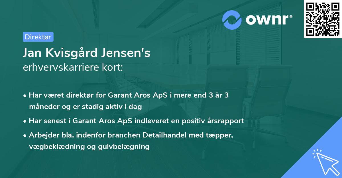 Jan Kvisgård Jensen's erhvervskarriere kort