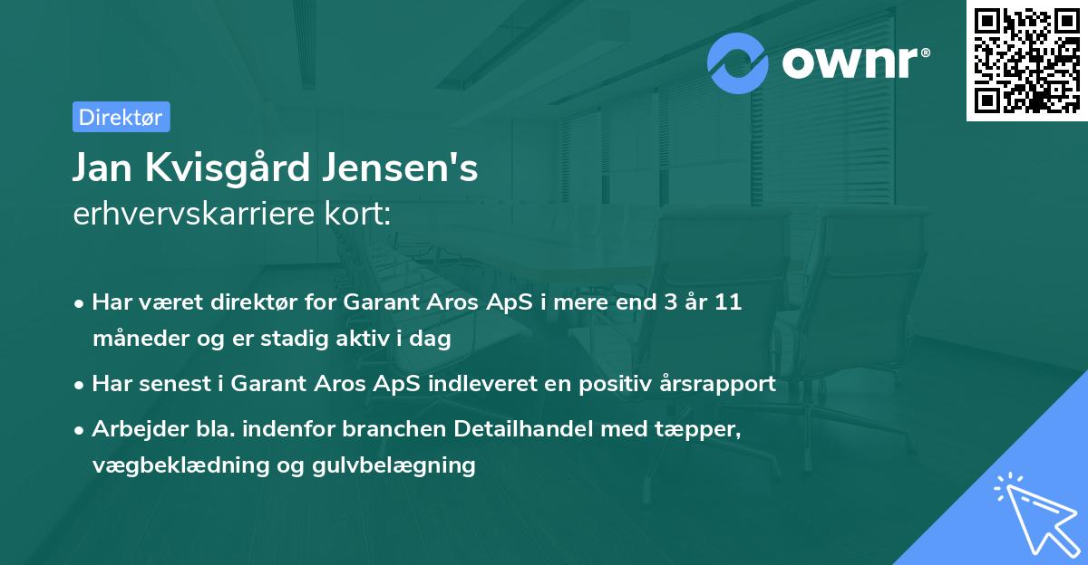 Jan Kvisgård Jensen's erhvervskarriere kort