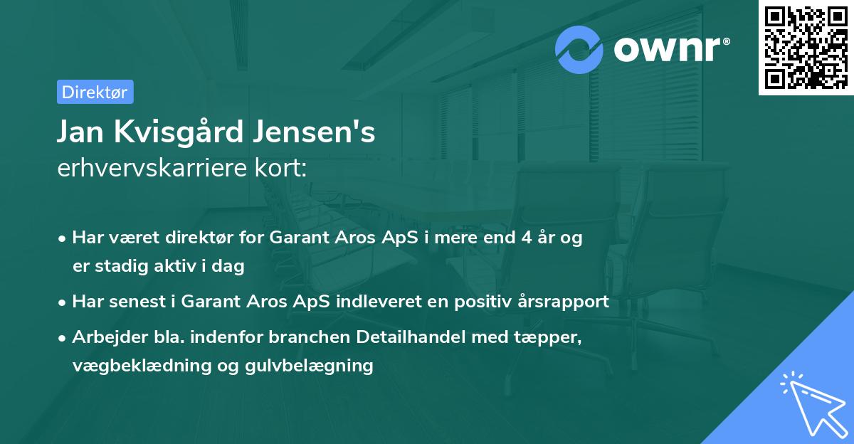 Jan Kvisgård Jensen's erhvervskarriere kort