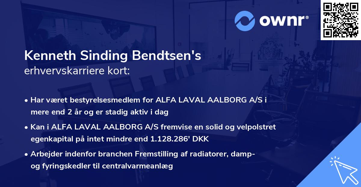 Kenneth Sinding Bendtsen's erhvervskarriere kort
