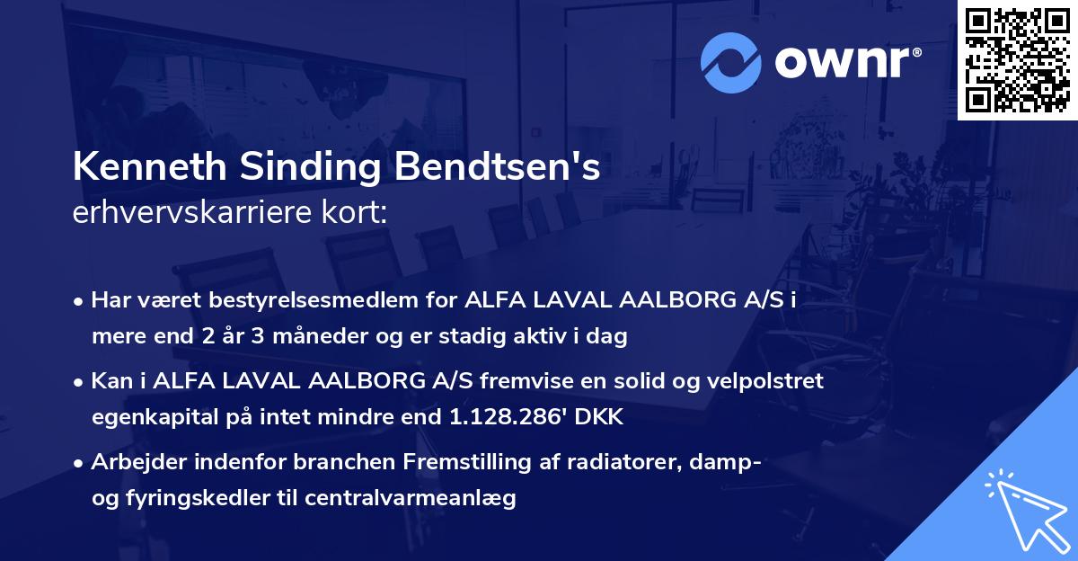 Kenneth Sinding Bendtsen's erhvervskarriere kort