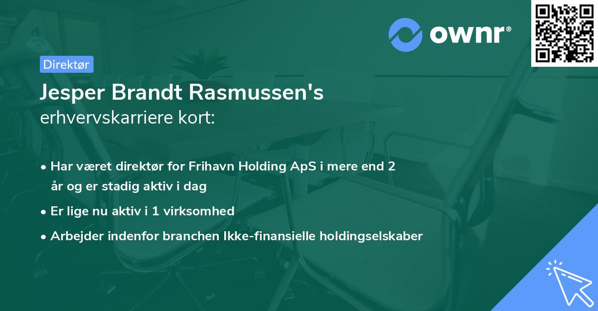Jesper Brandt Rasmussen's erhvervskarriere kort