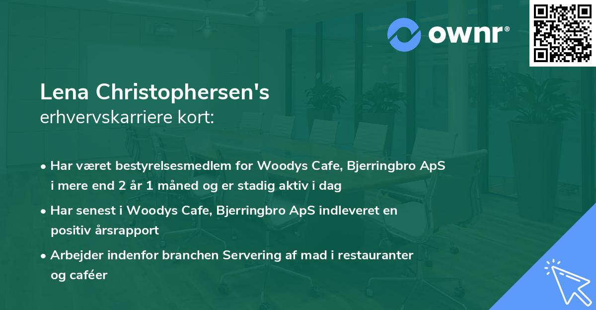 Lena Christophersen's erhvervskarriere kort
