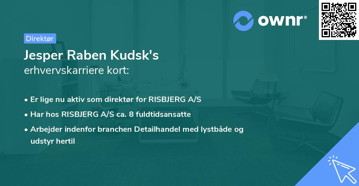 Jesper Raben Kudsk's erhvervskarriere kort