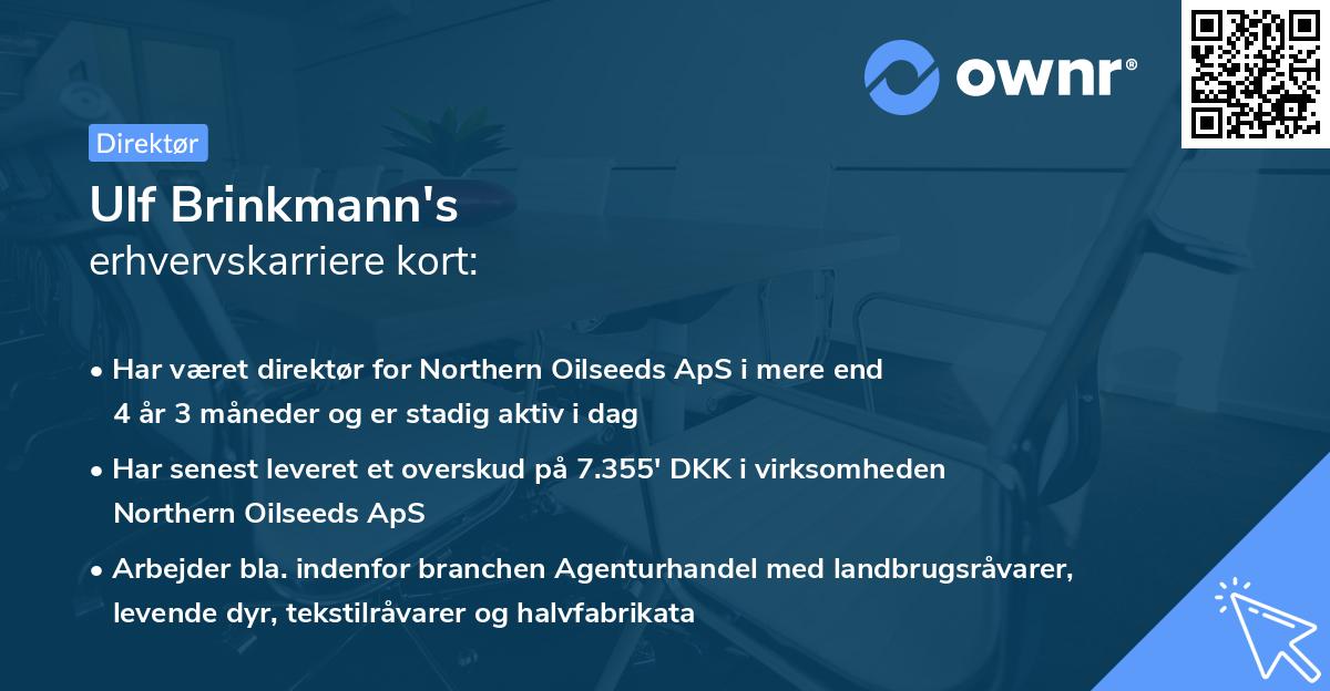 Ulf Brinkmann's erhvervskarriere kort