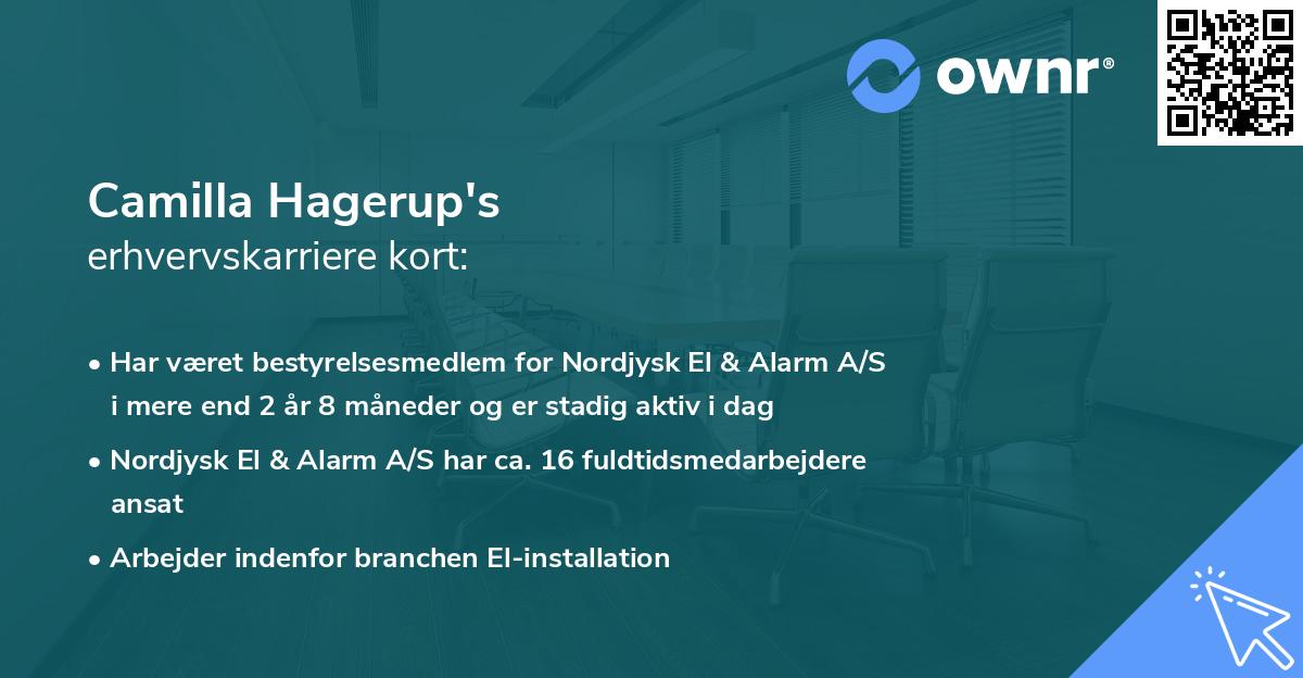 Camilla Hagerup's erhvervskarriere kort