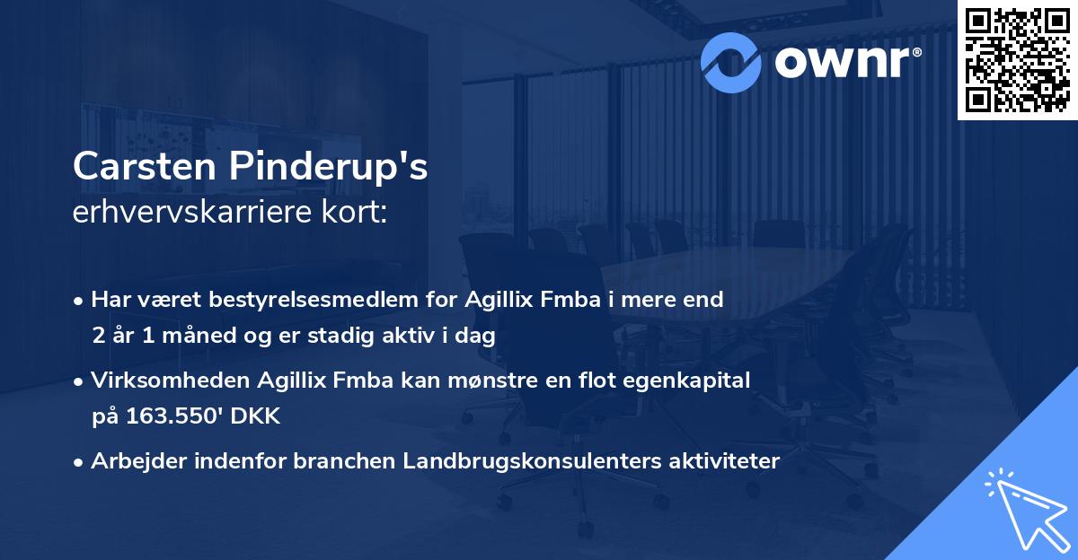 Carsten Pinderup's erhvervskarriere kort