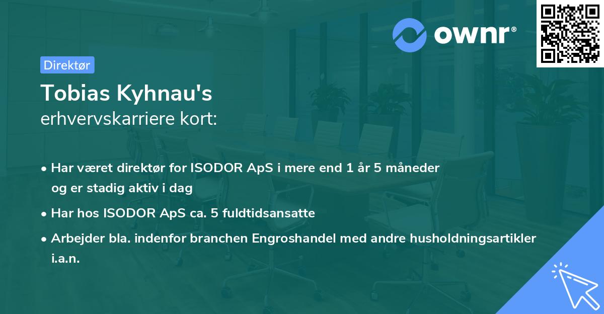 Tobias Kyhnau's erhvervskarriere kort