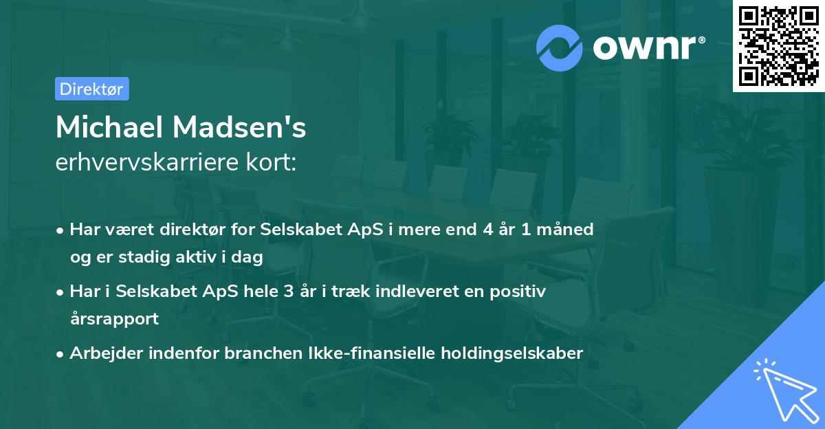 Michael Madsen's erhvervskarriere kort