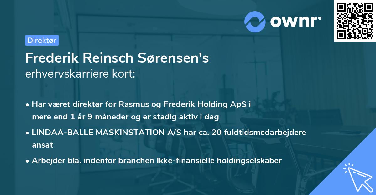 Frederik Reinsch Sørensen's erhvervskarriere kort