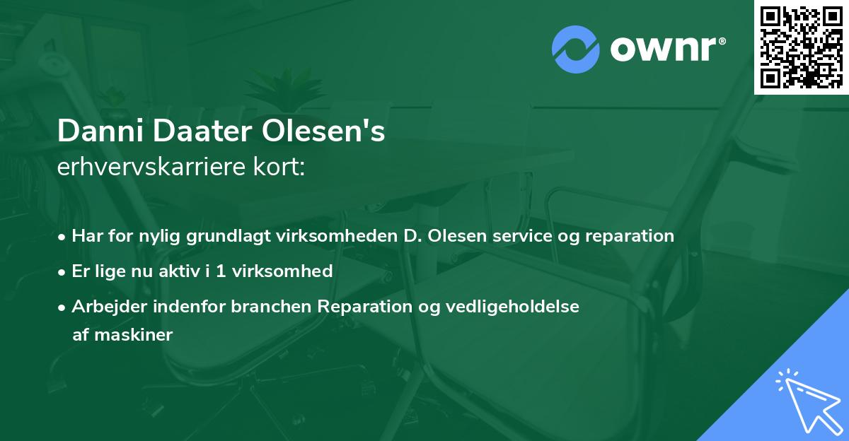 Danni Daater Olesen's erhvervskarriere kort