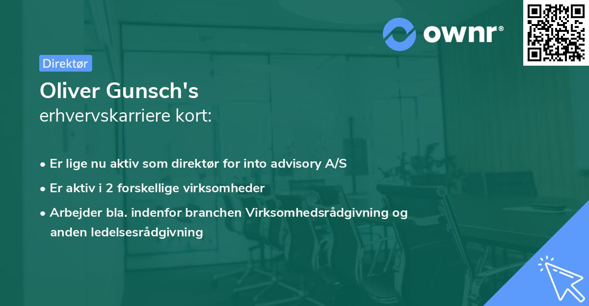 Oliver Gunsch's erhvervskarriere kort