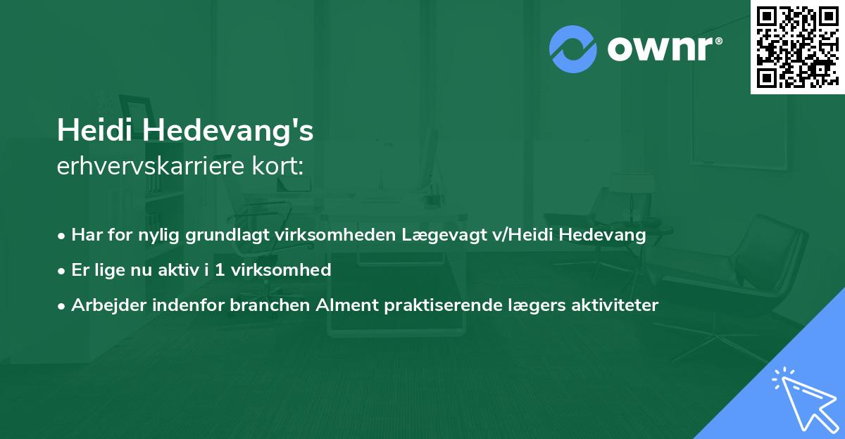 Heidi Hedevang's erhvervskarriere kort