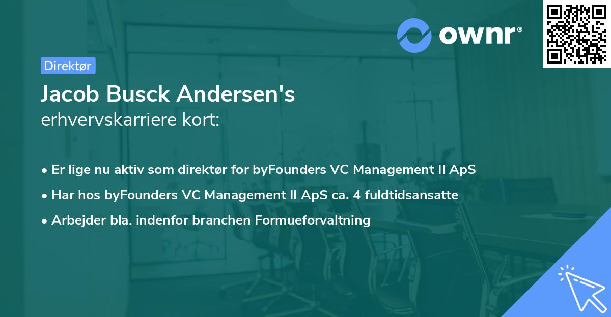 Jacob Busck Andersen's erhvervskarriere kort