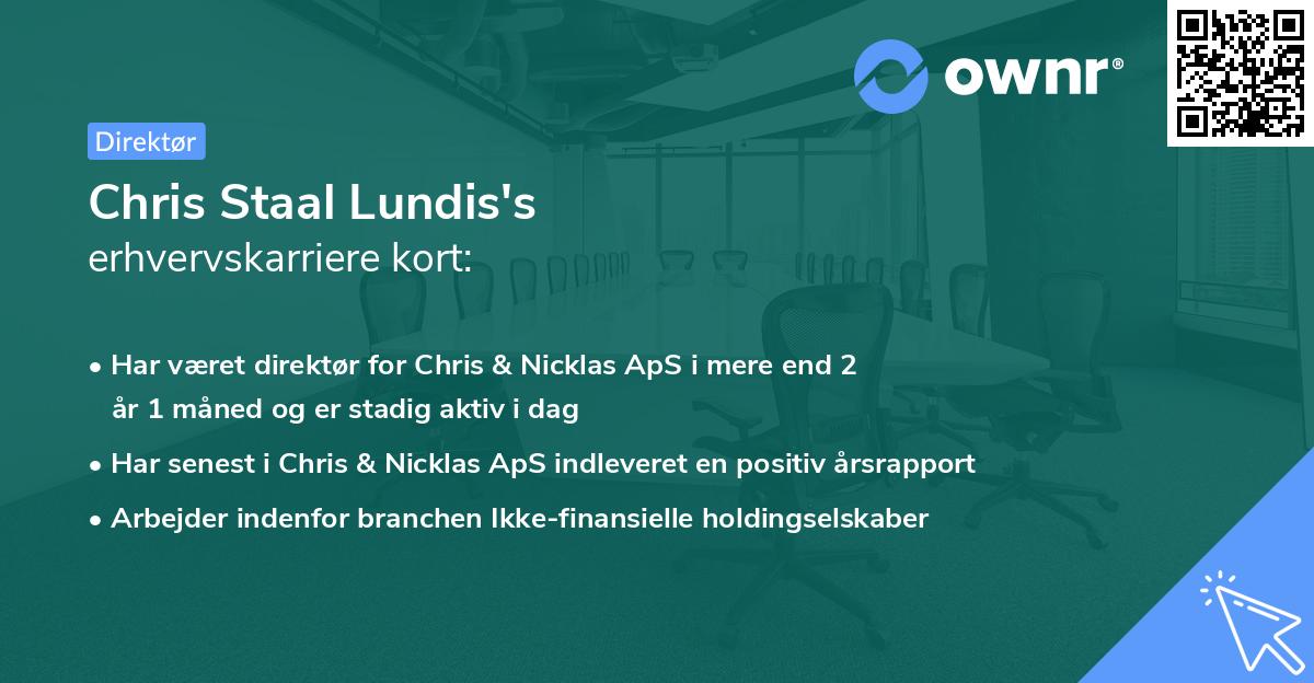 Chris Staal Lundis's erhvervskarriere kort