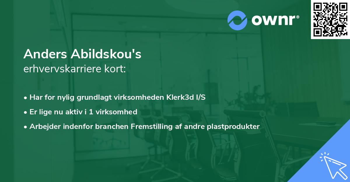 Anders Abildskou's erhvervskarriere kort