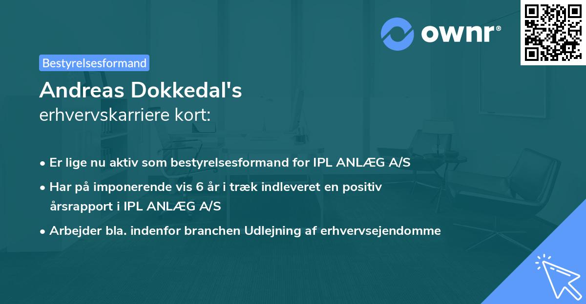 Andreas Dokkedal's erhvervskarriere kort