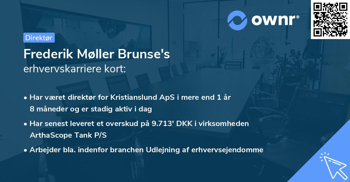 Frederik Møller Brunse's erhvervskarriere kort