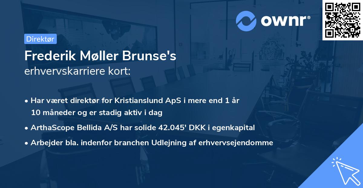Frederik Møller Brunse's erhvervskarriere kort