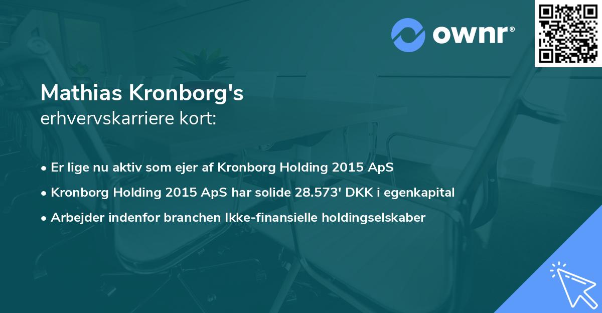 Mathias Kronborg's erhvervskarriere kort