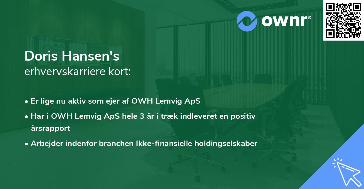 Doris Hansen's erhvervskarriere kort